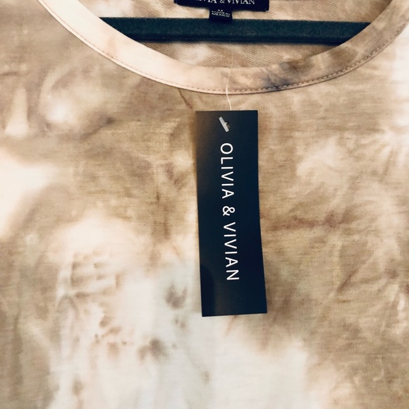 Olivia & Vivian T-shirt and Biker Short Set Tie dye NWT Prairieposherca - Picture 5 of 5